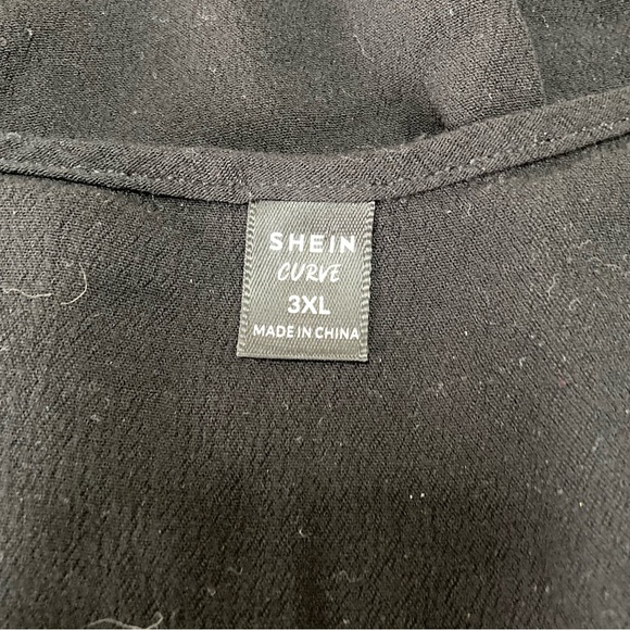 Shein Size 3XL Black Floral Tank Top with Embroidered Flower, Sleeveless - Picture 2 of 7